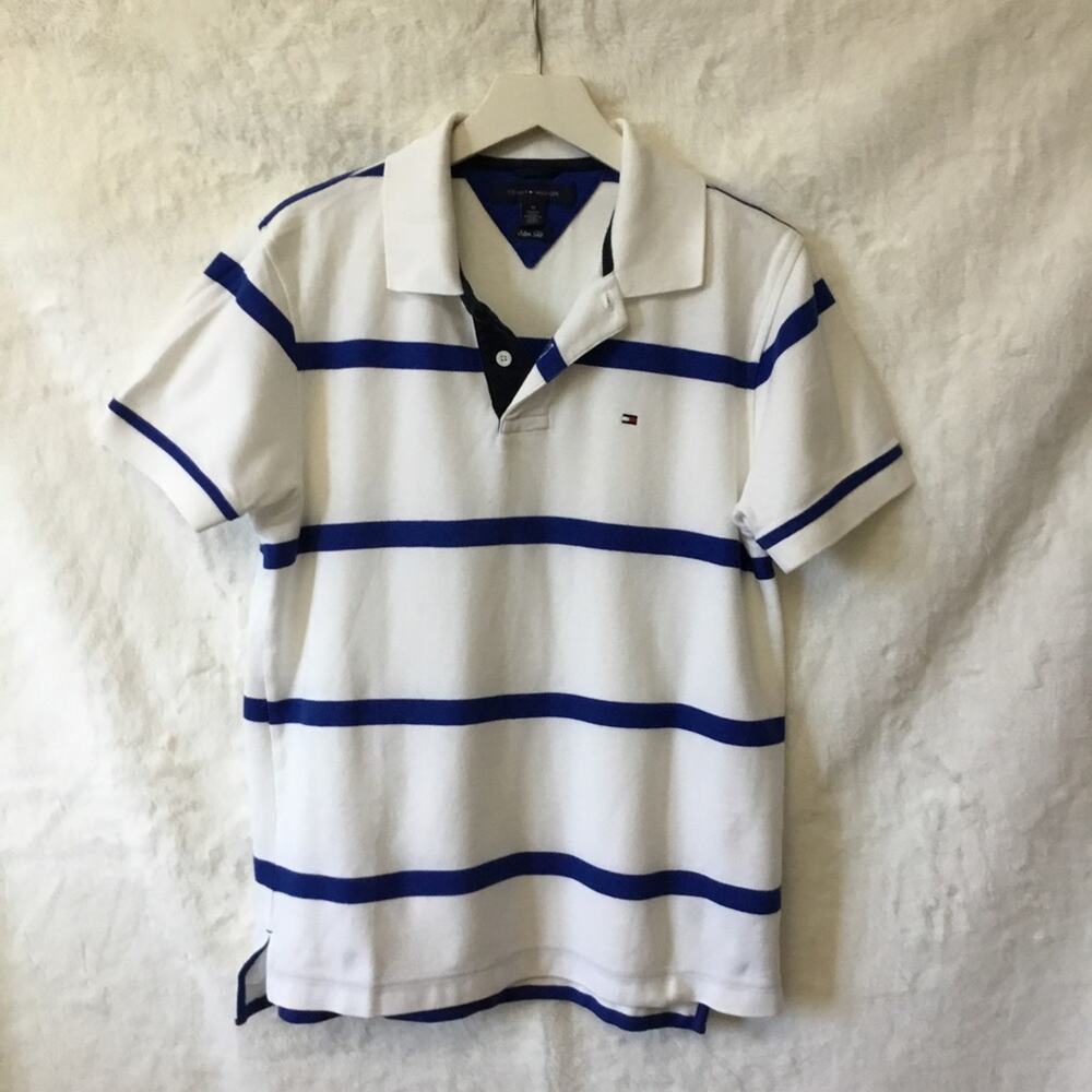 Tommy Hilfiger Men White Striped Polo Shirt